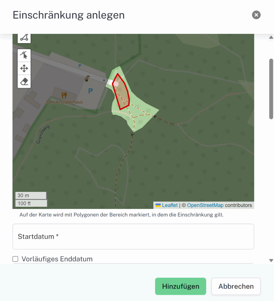 Pilotphase Test Temporäre Sperrungen I Digitize the Planet