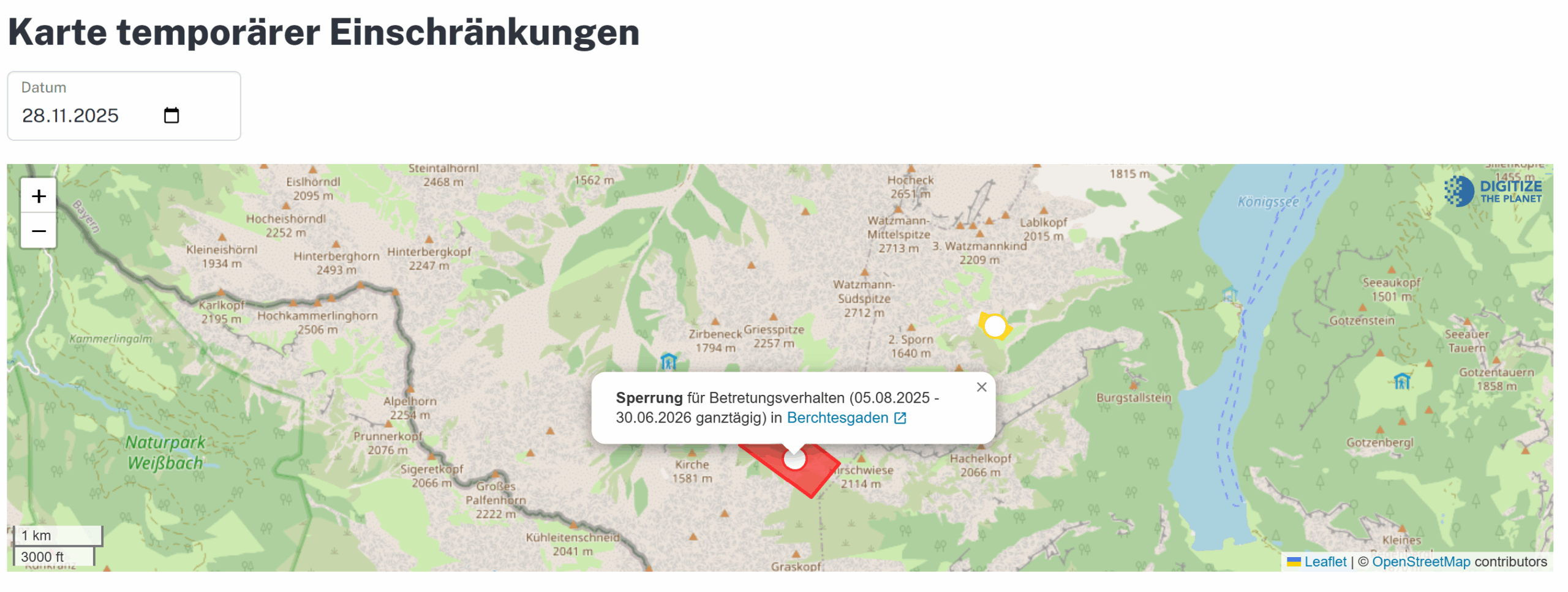 Projekt Temporäre Sperrungen I Digitize the Planet