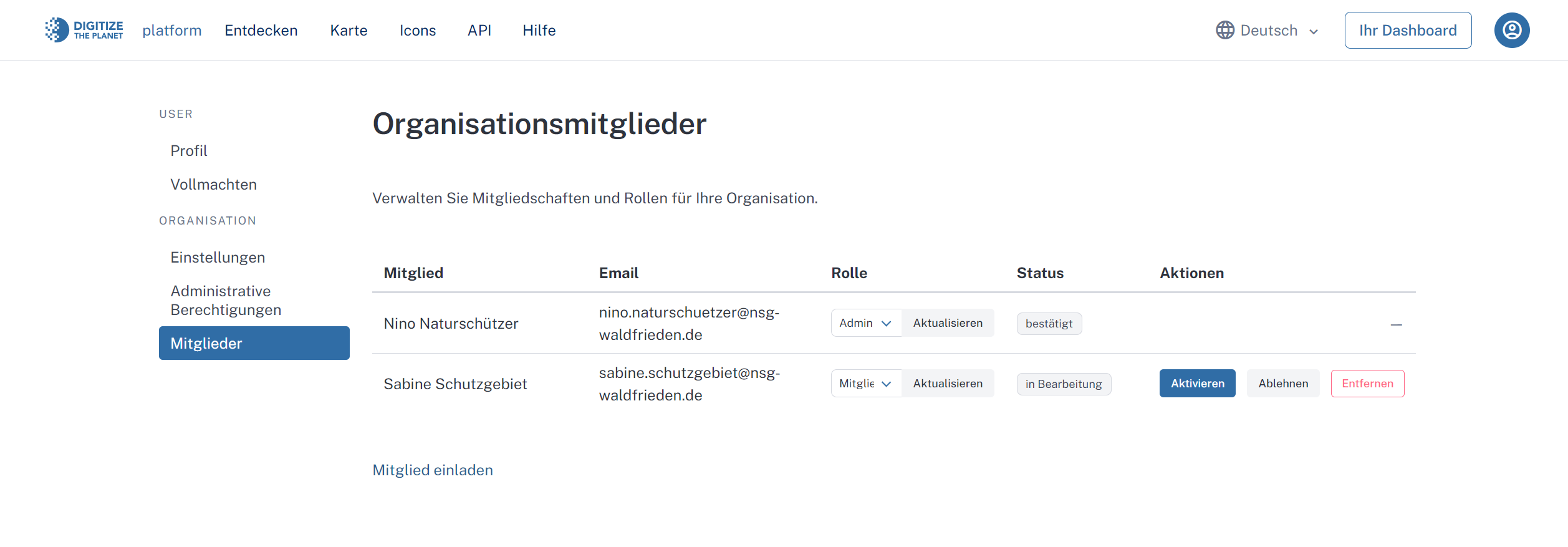Organisationsmanagement Digitize the Planet